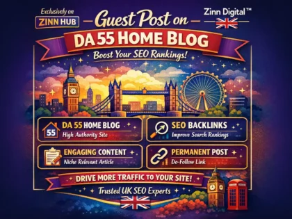 Create a guest post on DA 55 home blog for enhanced SEO rankings
