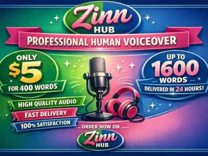 record professional human voiceover 400 words