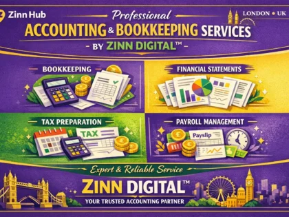 Professional accounting and bookkeeping services by Zinn Digital ™