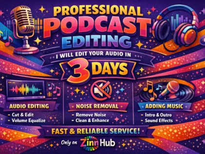 do podcast editing and I will edit audio in 3 days