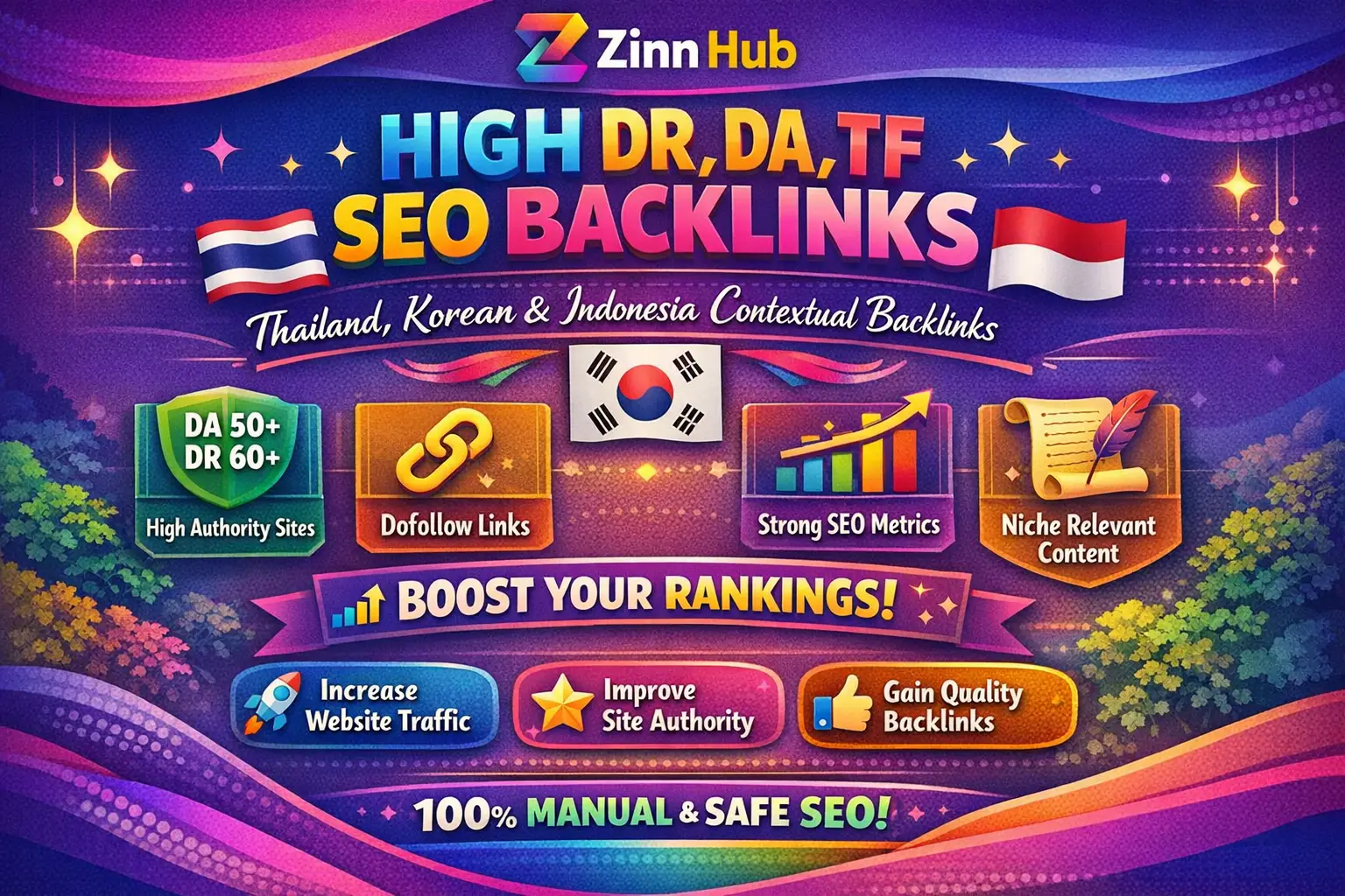 Do Thailand, Korean, Indonesia High Dr, Da, Tf Seo Dofollow Contextual Backlinks 1 Do Thailand