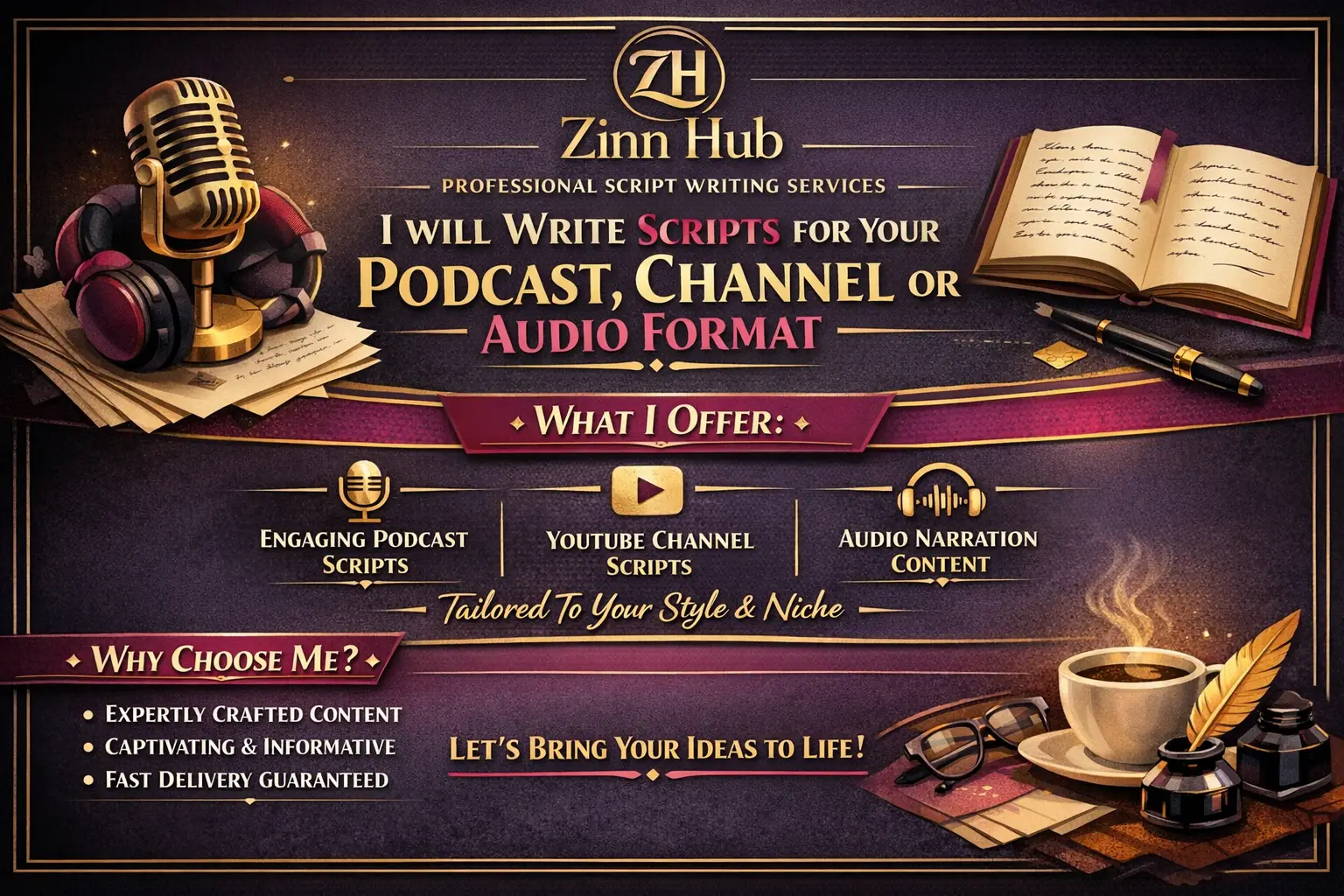Write Scripts For Your Podcast, Channel Or Audio Format 1 Write Scripts For Your Podcast