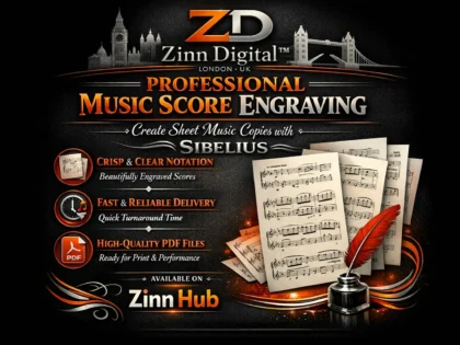 Create professional music score copies using Sibelius software