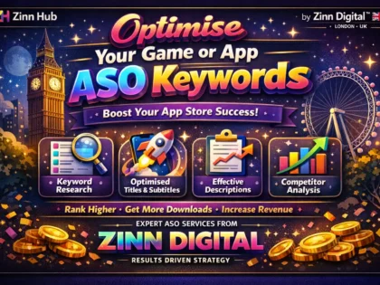 Optimise game or app ASO keywords for app store elements with Zinn Digital ™