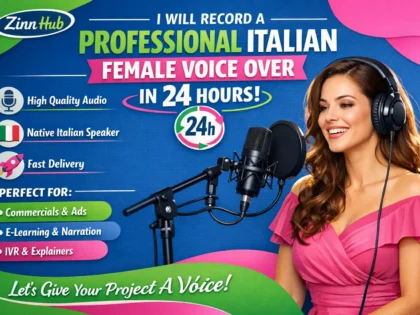 record a professional italian female voice over in 24h