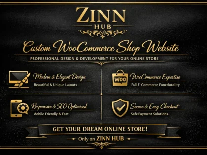 do custom design and development of woocommerce shop website