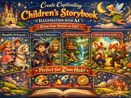 create captivating children story book illustration using ai