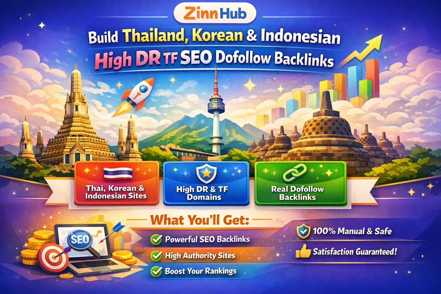 Build Thailand, Korean, Indonesia High Dr Tf Seo Dofollow Backlinks 1 Build Thailand