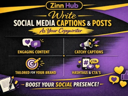 write social media captions and posts as your copywriter