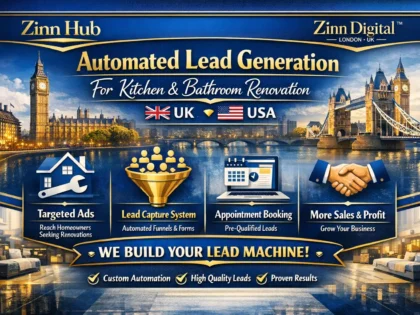 build automated lead generation system for UK USA kitchen bathroom renovation