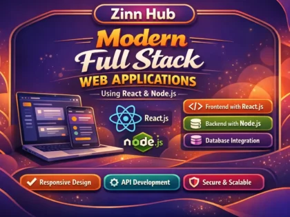 Develop modern full stack web applications using React and Node.js