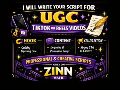 write your script for ugc tiktok or reels videos