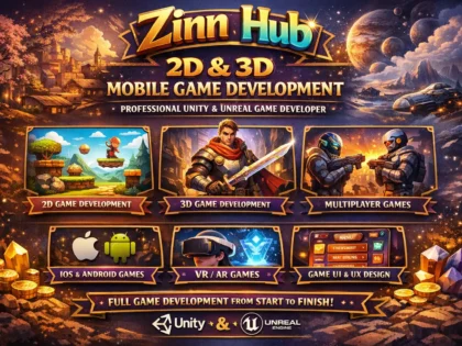 build 2d 3d mobile game development as unity unreal game developer