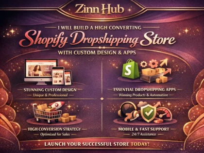 build a high converting shopify dropshipping store with custom design and apps