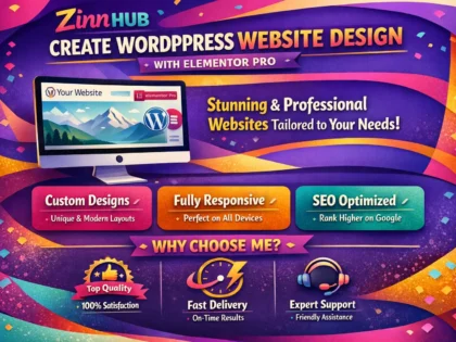 create wordpress website design with elementor pro