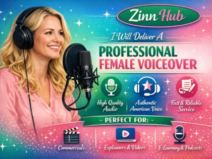 deliver a professional quality female american voiceover