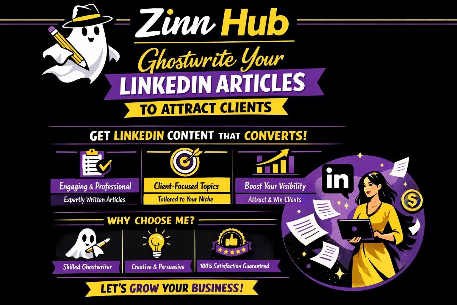 Ghostwrite Your Linkedin Articles To Attract Clients 1 Ghostwrite Your Linkedin Articles To Attract Clients