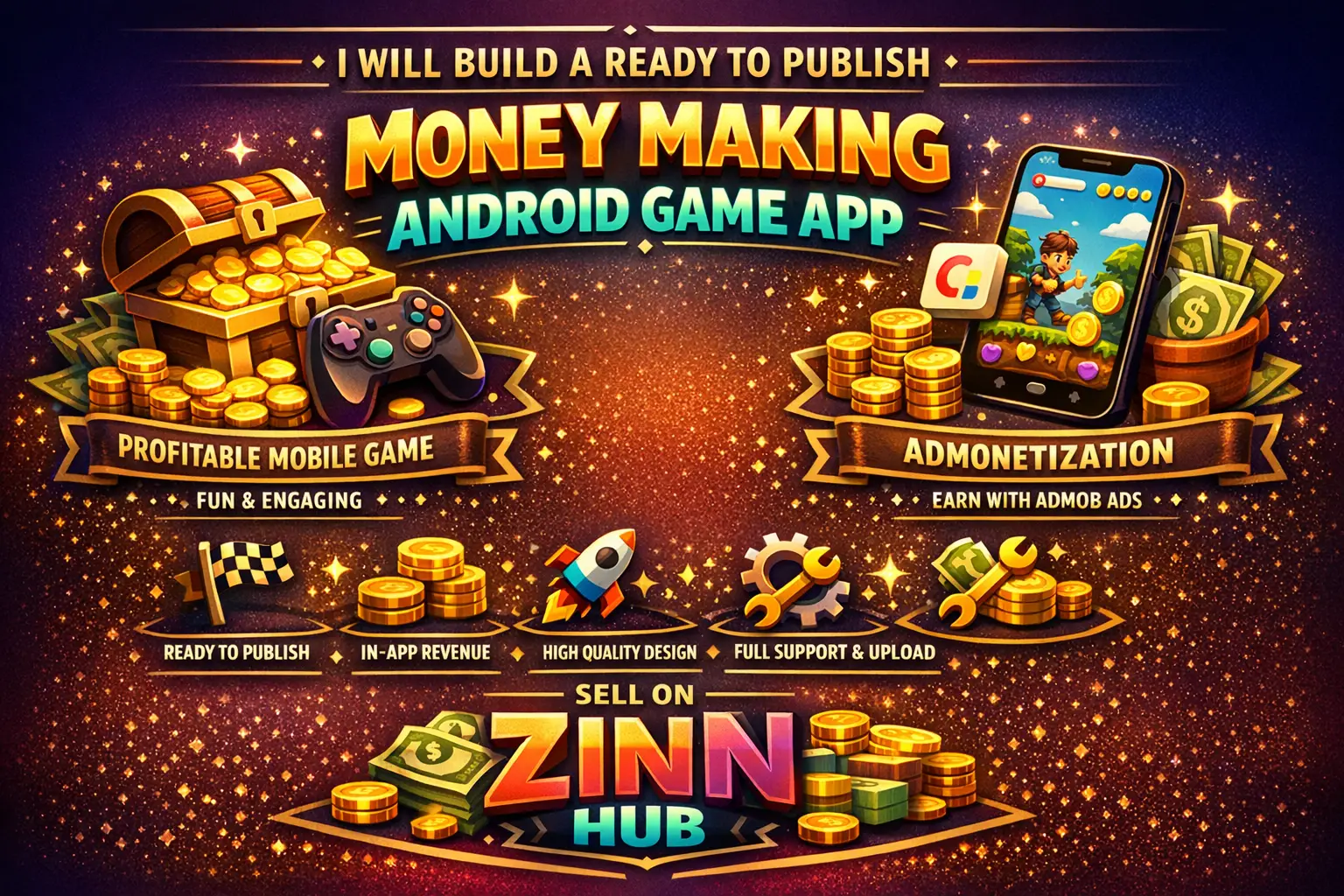 Build Ready To Publish Game, Money Making Android Game App With Admob Earning 1 Build Ready To Publish Game