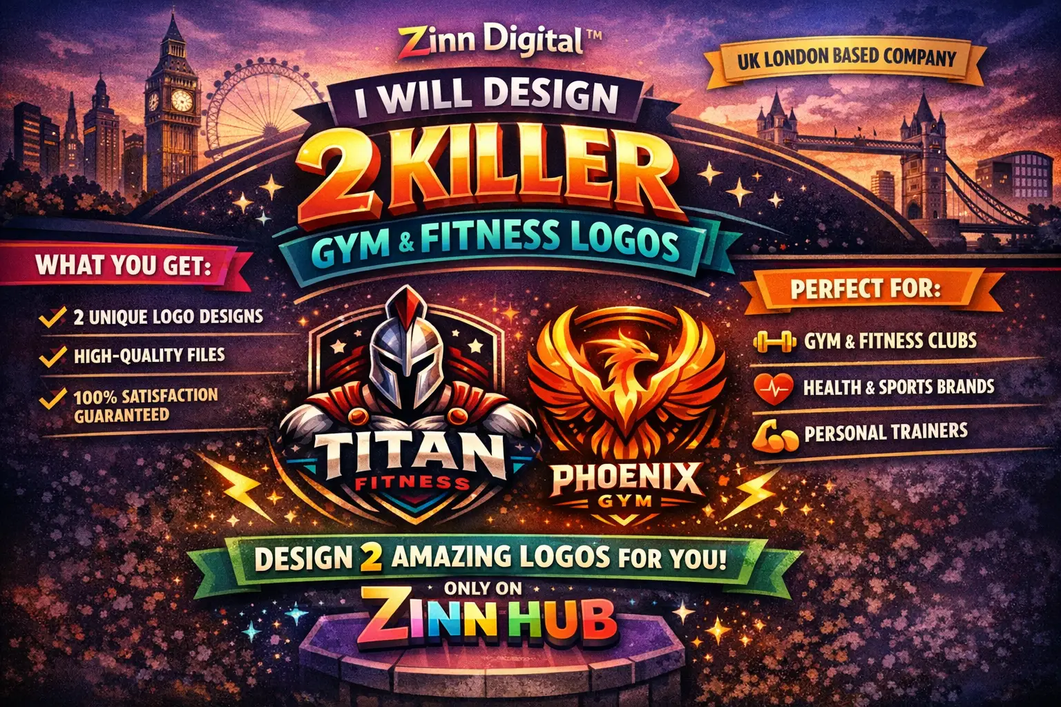 Design 2 Killer Gym, Fitness, Health &Amp; Sports Logos - Zinn Digital ™ 2 Fitness