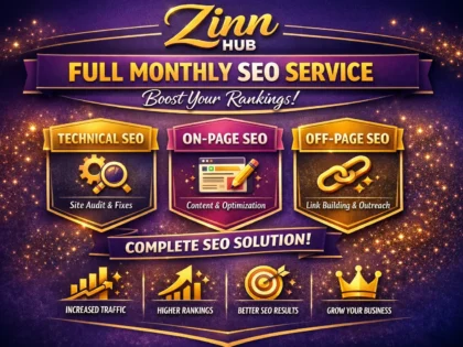 provide full monthly SEO service including technical