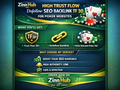 create high trust flow dofollow SEO backlink tf 30 for poker websites