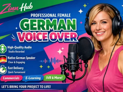 produce a professional female german voice over