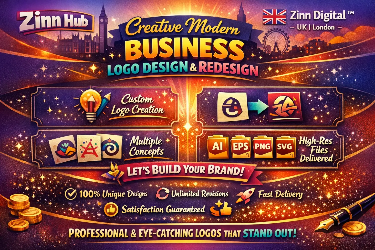 Creative Modern Business Logo Design And Redesign By Zinn Digital ™ 1 Creative Modern Business Logo Design And Redesign By Zinn Digital ™