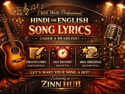 write professional hindi or english song lyrics under a deadline