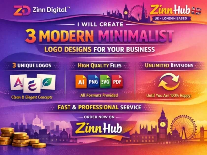 Create 3 modern minimalist logo designs for your business