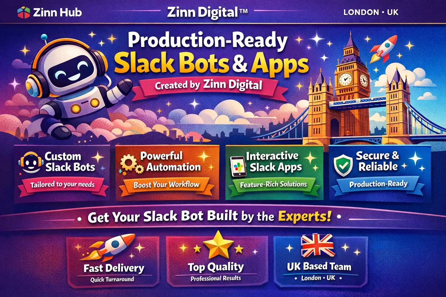 Create Production-Ready Slack Bots Or Slack Apps With Zinn Digital™ 1 Create Production-Ready Slack Bots Or Slack Apps With Zinn Digital™