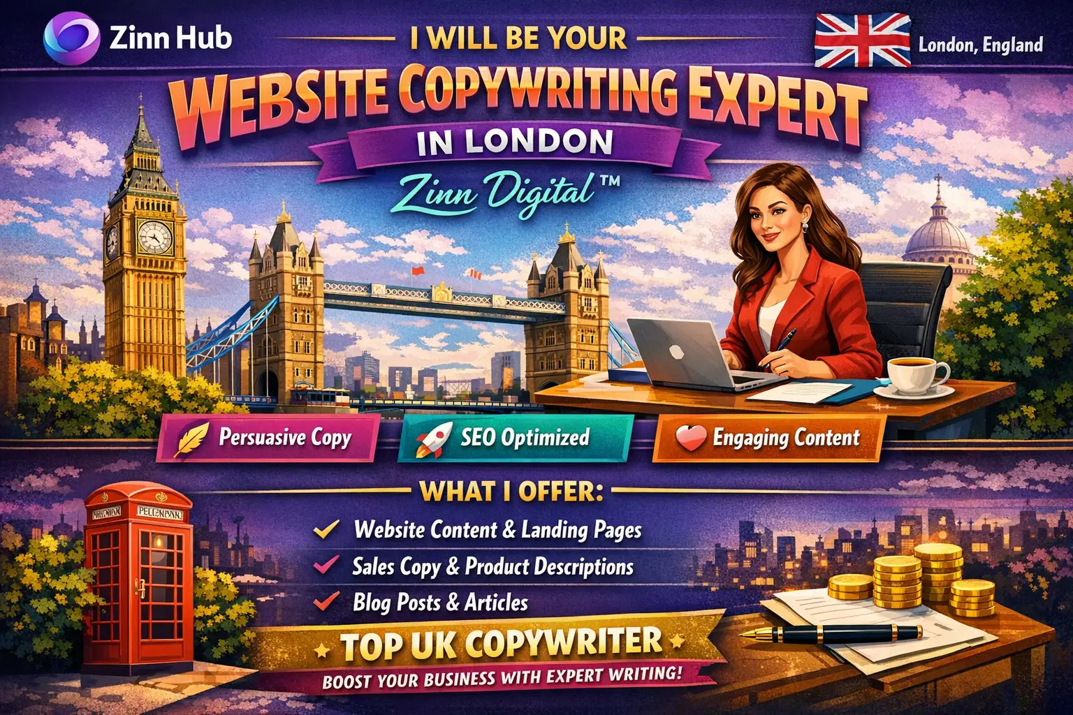 Be Your Website Copywriting Expert In London, England - Zinn Digital ™ 1 Be Your Website Copywriting Expert In London