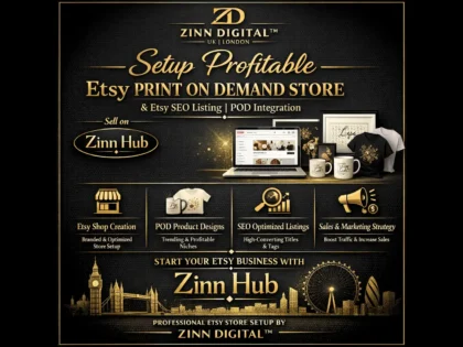 setup profitable etsy print on demand store with etsy SEO listing