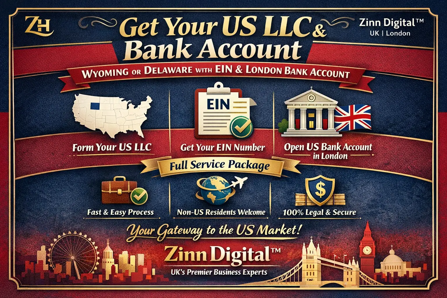 Obtain A Us Llc In Wyoming Or Delaware With Ein And Us Bank Account In Usa 1 Obtain A Us Llc In Wyoming Or Delaware With Ein And Us Bank Account In London