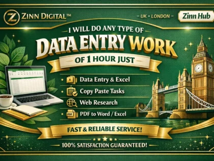 do any type of data entry work of 1 hours just