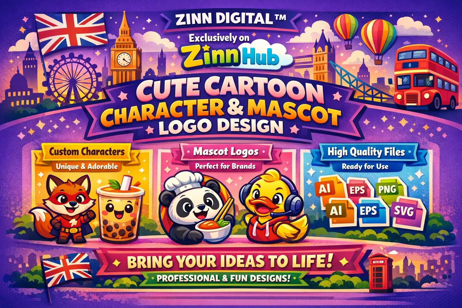 Create Cute Cartoon Character And Mascot Logo Design 3 Create Cute Cartoon Character And Mascot Logo Design - Image 3