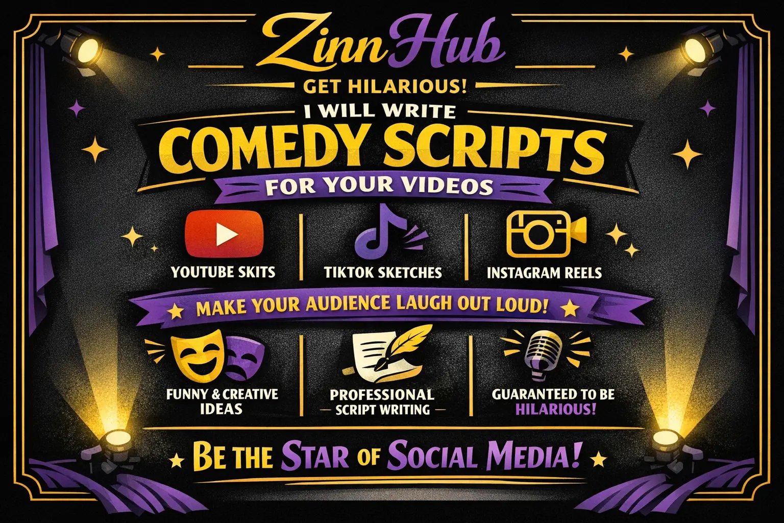 Write Comedy Scripts For Youtube, Tiktok, Instagram Videos So You Seem Funny 1 Write Comedy Scripts For Youtube