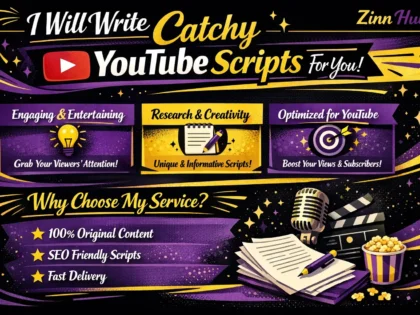 write catchy youtube scripts for you