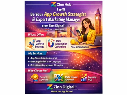 Be Your App Growth Strategist And Expert Marketing Manager From Zinn Digital ™