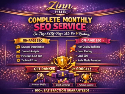 provide complete monthly SEO service with onpage and off page for 1st ranking