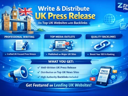 write and distribute UK press release on UK websites with backlinks