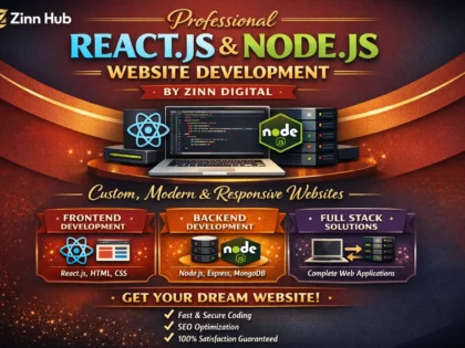 Professional React.js & Node.js Website Development by Zinn Digital ™