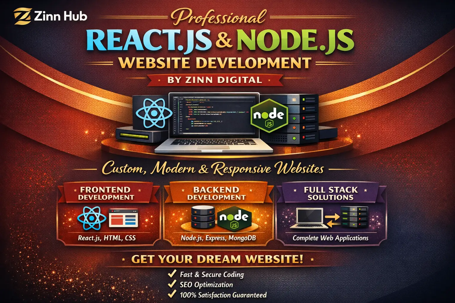Professional React.js &Amp; Node.js Website Development By Zinn Digital ™ 1 Professional React.js &Amp; Node.js Website Development By Zinn Digital ™