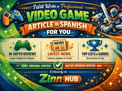 Write A Professional Video Game Article In Spanish For You