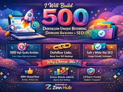 build 500 dofollow unique referring domain backlinks for SEO