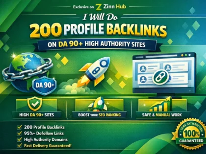 do 200 profile backlinks on da 90 plus high authority sites