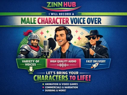 record a male character voice over