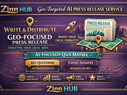 write and distribute a GEO press release with ai focused q and a matrix