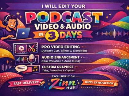 edit your podcast video and audio in 3 days