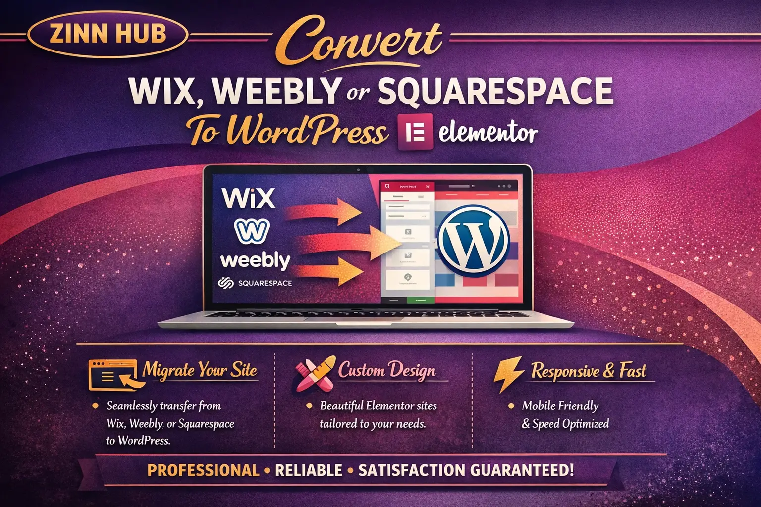 Convert Wix, Weebly Or Squarespace To Wordpress Elementor 1 Convert Wix
