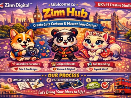 Create cute cartoon character and mascot logo design